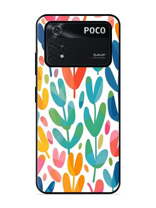 Rainbow Of Blooms Glossy Soft Edge Case for Poco M4 Pro (4G) Chachhi