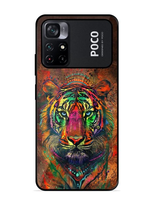 Cosmic Tiger Glossy Soft Edge Case for Poco M4 Pro (5G) Chachhi