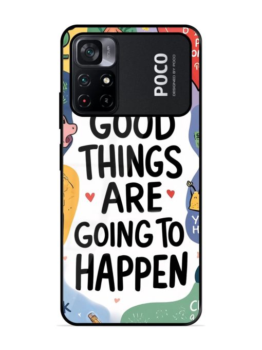 Uplifting Scribbles Glossy Soft Edge Case for Poco M4 Pro (5G) Chachhi