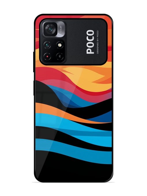 Blazing Currents Glossy Soft Edge Case for Poco M4 Pro (5G) Chachhi