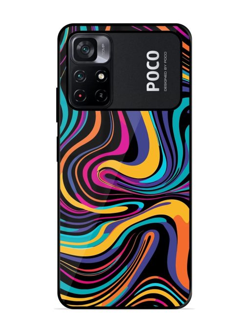 Psychedelic Swirl Glossy Soft Edge Case for Poco M4 Pro (5G) Chachhi