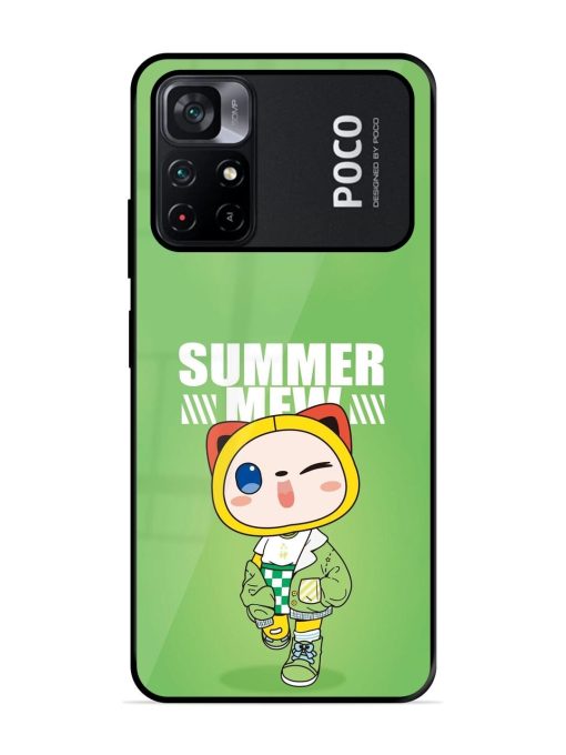 Purrfect Summer Glossy Soft Edge Case for Poco M4 Pro (5G) Chachhi