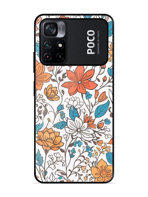 Floral Symphony Glossy Soft Edge Case for Poco M4 Pro (5G) Chachhi