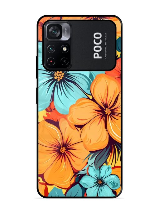 Tropical Bloom Glossy Soft Edge Case for Poco M4 Pro (5G) Chachhi