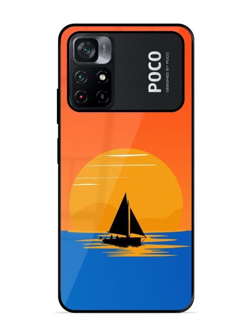 Sunset Sail Glossy Soft Edge Case for Poco M4 Pro (5G) Chachhi