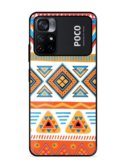 Vibrant Tribal Pattern Glossy Soft Edge Case for Poco M4 Pro (5G) Chachhi