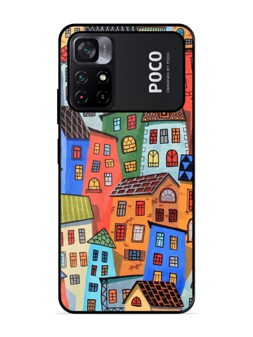 Rainbow House Glossy Soft Edge Case for Poco M4 Pro (5G) Chachhi