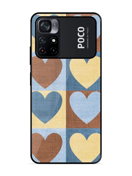 Hearts On Canvas Glossy Soft Edge Case for Poco M4 Pro (5G) Chachhi