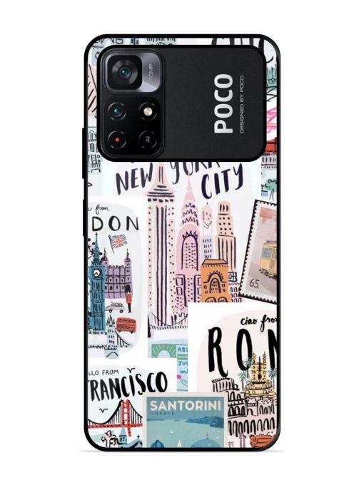 Travelogue Glossy Soft Edge Case for Poco M4 Pro (5G) Chachhi