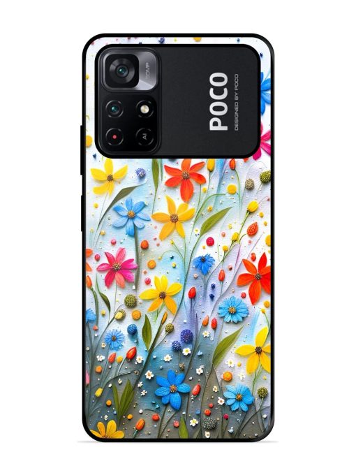 Vibrant Floral Glossy Soft Edge Case for Poco M4 Pro (5G) Chachhi