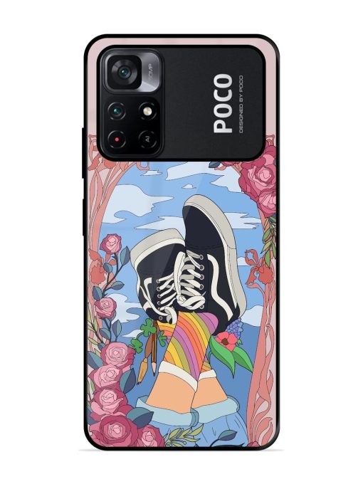 Floral Fantasy Glossy Soft Edge Case for Poco M4 Pro (5G) Chachhi