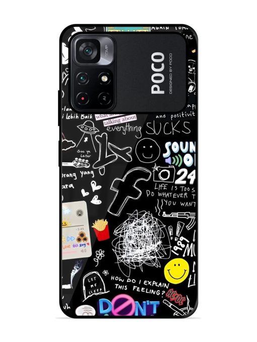 Doodle Diary Glossy Soft Edge Case for Poco M4 Pro (5G) Chachhi