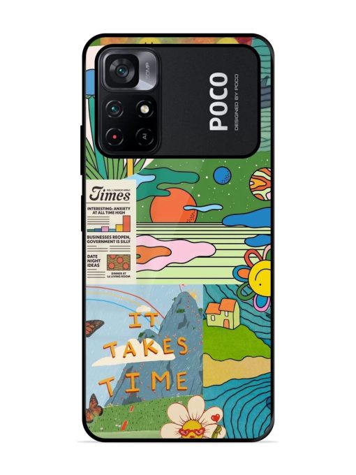 Groovy Vibes Glossy Soft Edge Case for Poco M4 Pro (5G) Chachhi