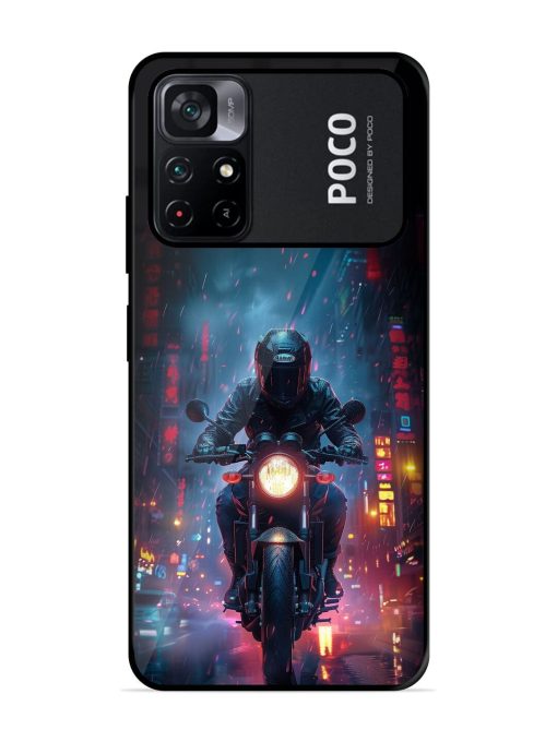 Neon Nights Glossy Soft Edge Case for Poco M4 Pro (5G) Chachhi