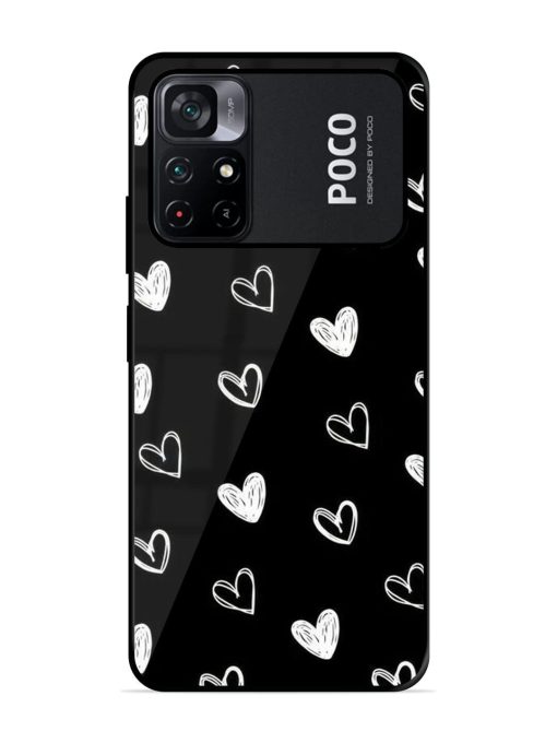 Scattered Hearts Glossy Soft Edge Case for Poco M4 Pro (5G) Chachhi