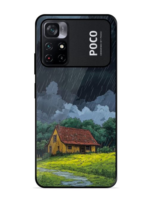 Rainy Day Retreat Glossy Soft Edge Case for Poco M4 Pro (5G) Chachhi