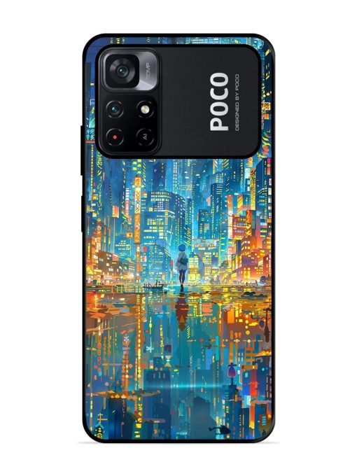 Neon Metropolis Glossy Soft Edge Case for Poco M4 Pro (5G) Chachhi