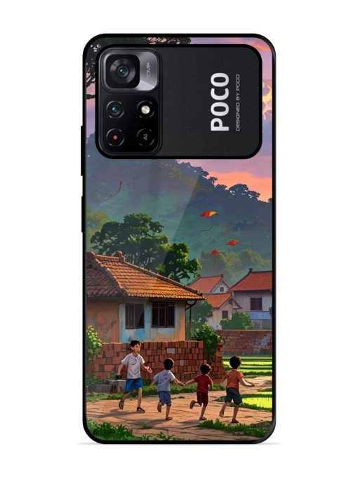 Sunset Play Glossy Soft Edge Case for Poco M4 Pro (5G) Chachhi