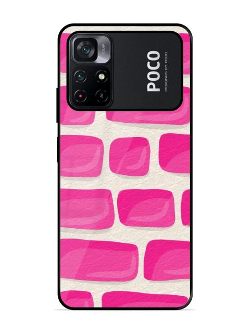 Pink Brick Wall Glossy Soft Edge Case for Poco M4 Pro (5G) Chachhi