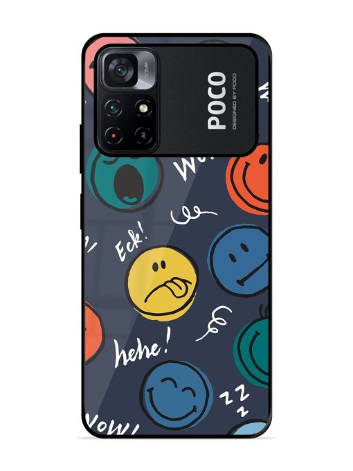 Emoticon Parade Glossy Soft Edge Case for Poco M4 Pro (5G) Chachhi