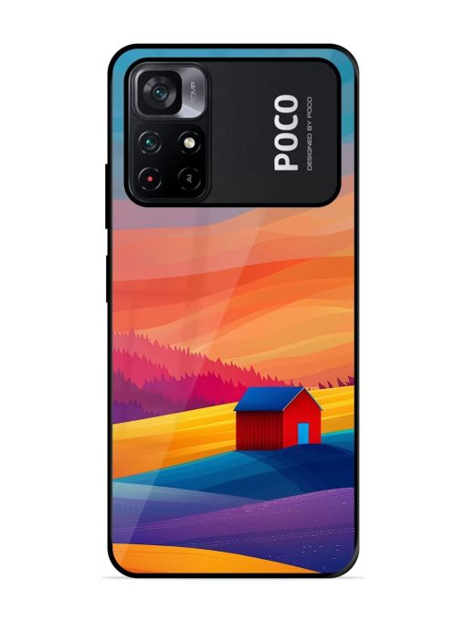 Sunset Solitude Glossy Soft Edge Case for Poco M4 Pro (5G) Chachhi