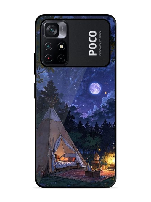 Moonlight Camping Glossy Soft Edge Case for Poco M4 Pro (5G) Chachhi