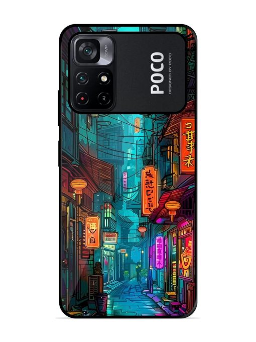 Neon Nightscape Glossy Soft Edge Case for Poco M4 Pro (5G) Chachhi