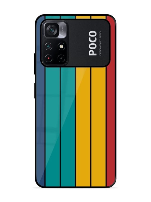 Retro Stripes Glossy Soft Edge Case for Poco M4 Pro (5G) Chachhi