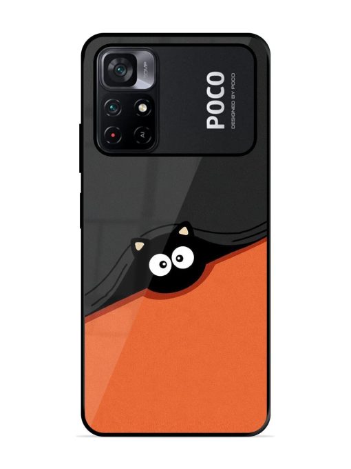 Peek-A-Boo Kitty Glossy Soft Edge Case for Poco M4 Pro (5G) Chachhi