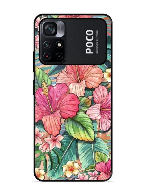 Tropical Tapestry Glossy Soft Edge Case for Poco M4 Pro (5G) Chachhi