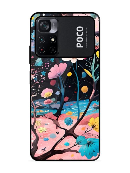 Cosmic Bloom Glossy Soft Edge Case for Poco M4 Pro (5G) Chachhi