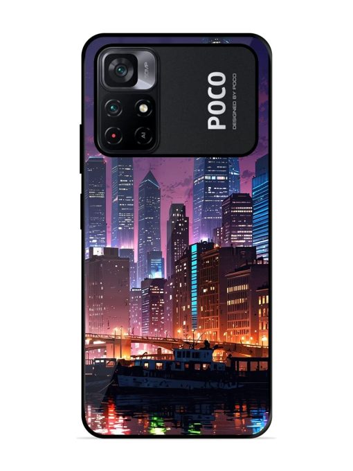 Neon Nightscape Glossy Soft Edge Case for Poco M4 Pro (5G) Chachhi