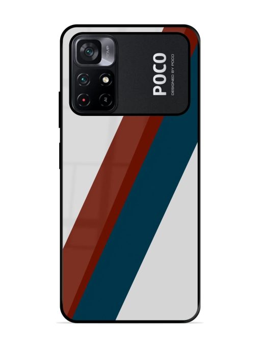 Slanted Stripes Glossy Soft Edge Case for Poco M4 Pro (5G) Chachhi