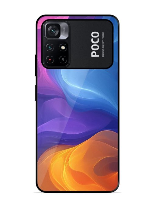 Cosmic Currents Glossy Soft Edge Case for Poco M4 Pro (5G) Chachhi