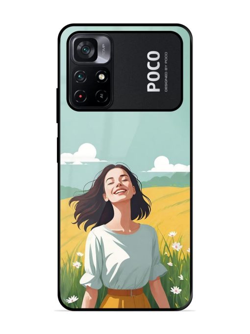 Girl Graffiti Glossy Soft Edge Case for Poco M4 Pro (5G) Chachhi