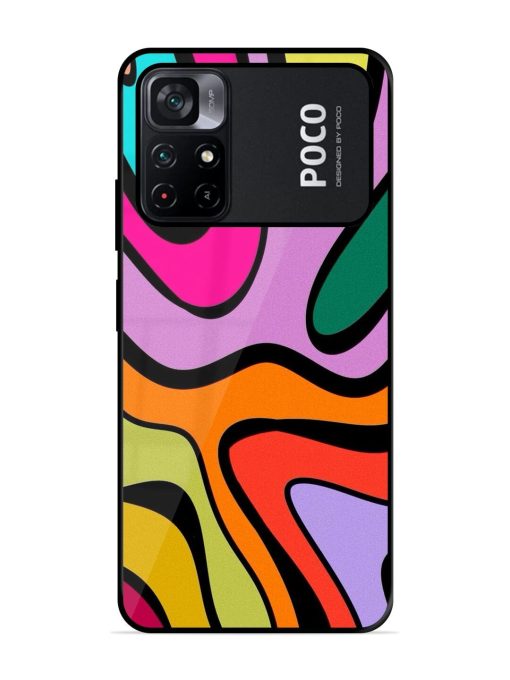 Groovy Swirls Glossy Soft Edge Case for Poco M4 Pro (5G) Chachhi