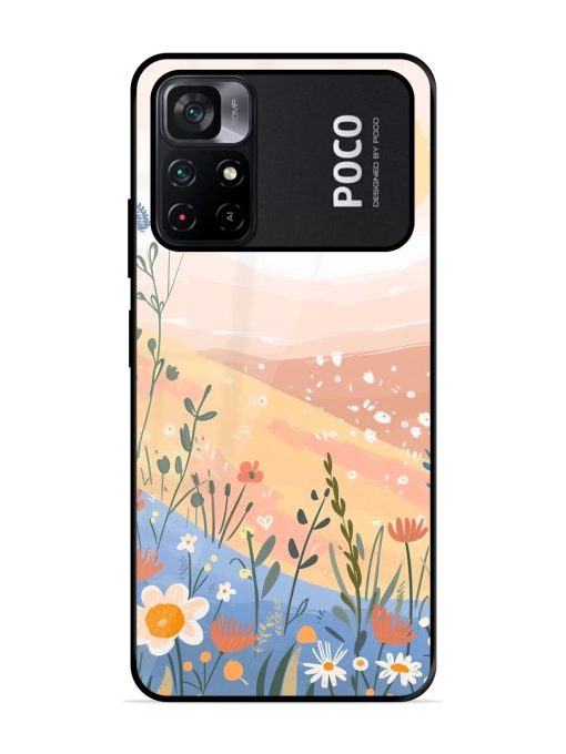 Golden Hour Blooms Glossy Soft Edge Case for Poco M4 Pro (5G) Chachhi