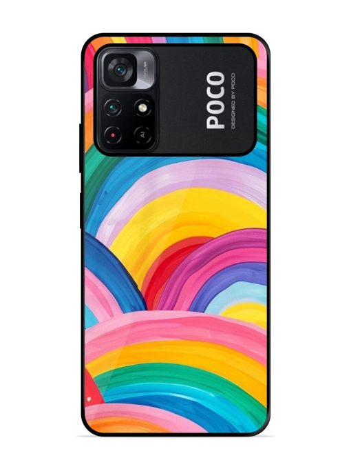 Rainbow Cascade Glossy Soft Edge Case for Poco M4 Pro (5G) Chachhi