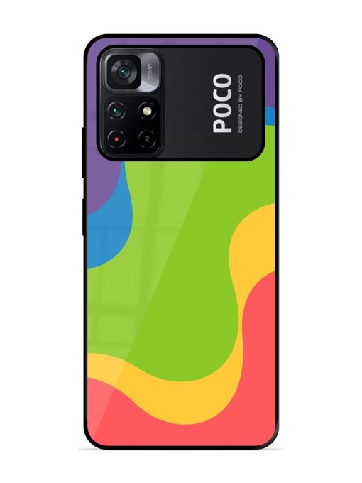 Wavy Rainbow Wonderland Glossy Soft Edge Case for Poco M4 Pro (5G) Chachhi