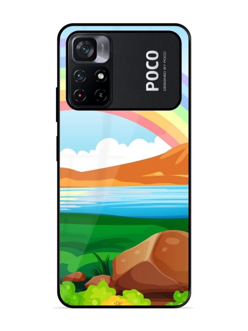 Rainbow Over The Lake Glossy Soft Edge Case for Poco M4 Pro (5G) Chachhi