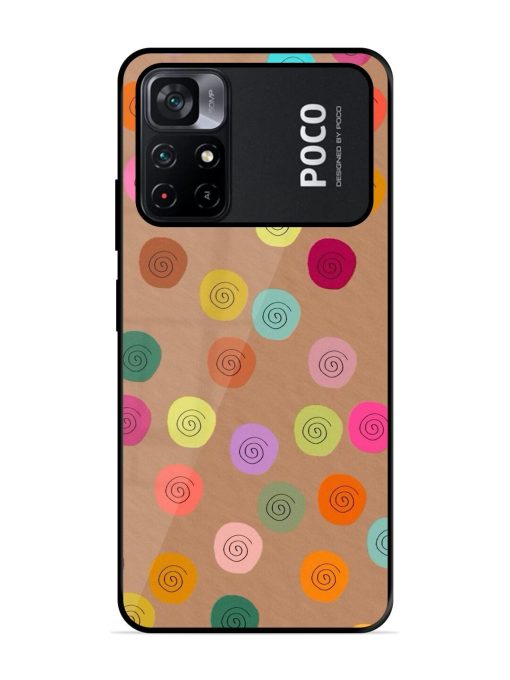 Swirly Dots On Kraft Glossy Soft Edge Case for Poco M4 Pro (5G) Chachhi