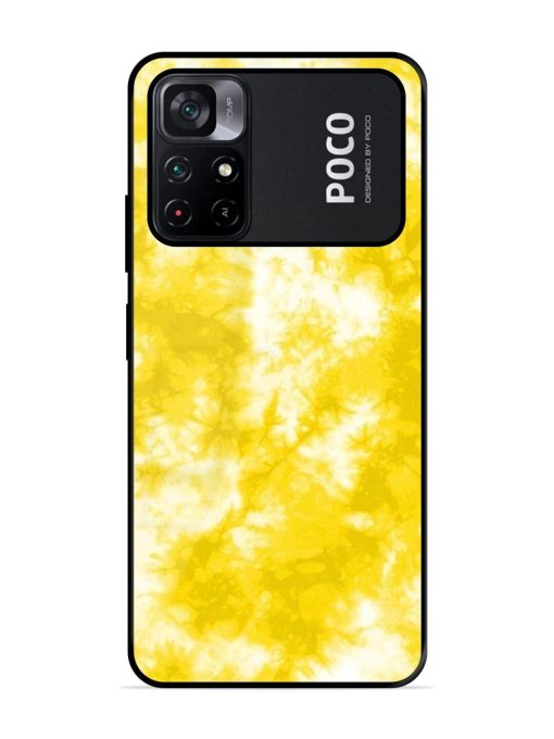 Golden Tie-Dye Twirl Glossy Soft Edge Case for Poco M4 Pro (5G) Chachhi