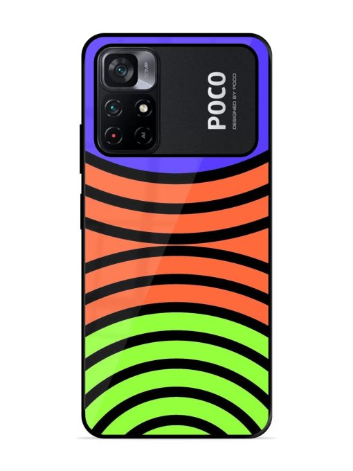 Psychedelic Stripe Symphony Glossy Soft Edge Case for Poco M4 Pro (5G)