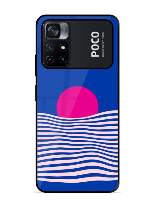 Pink Sunset Over Blue Waves Glossy Soft Edge Case for Poco M4 Pro (5G) Chachhi