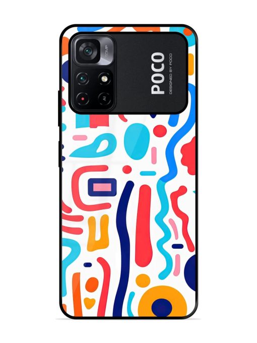 Whimsical Doodle Chaos Glossy Soft Edge Case for Poco M4 Pro (5G) Chachhi