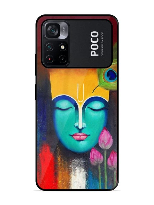 Divine Tranquility: The Face Of Krishna Glossy Soft Edge Case for Poco M4 Pro (5G) Chachhi