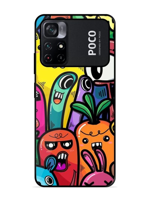 Whimsical Doodle Chaos Glossy Soft Edge Case for Poco M4 Pro (5G) Chachhi