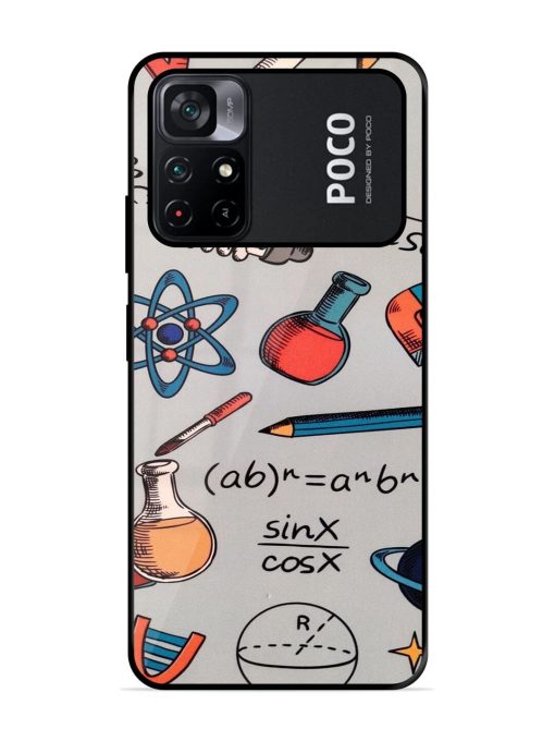 Science Doodle Delight Glossy Soft Edge Case for Poco M4 Pro (5G) Chachhi