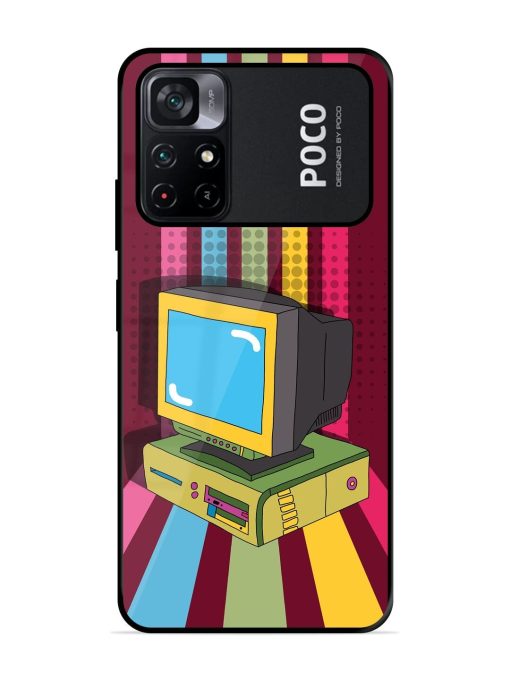 Retro Tech Vibes Glossy Soft Edge Case for Poco M4 Pro (5G) Chachhi