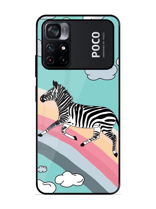 Zebra On A Rainbow Glossy Soft Edge Case for Poco M4 Pro (5G) Chachhi